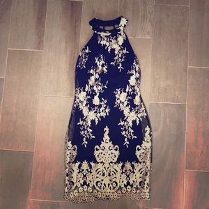 Charlotte Russe Gold Embroidered dress